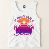My Favorite Color Is Sunset Retro Summer Tank Top