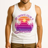 My Favorite Color Is Sunset Retro Summer Tank Top