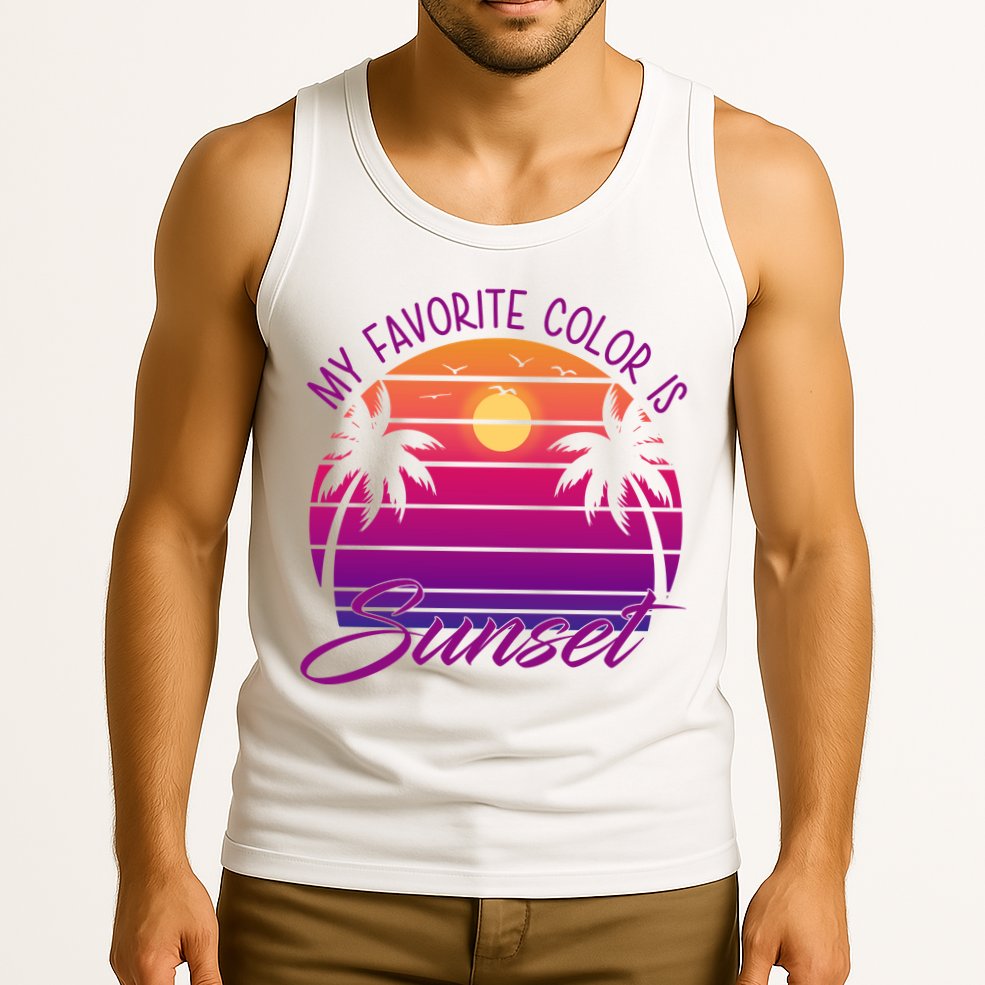 My Favorite Color Is Sunset Retro Summer Tank Top