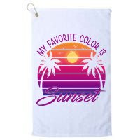 My Favorite Color Is Sunset Retro Summer Golf Towel