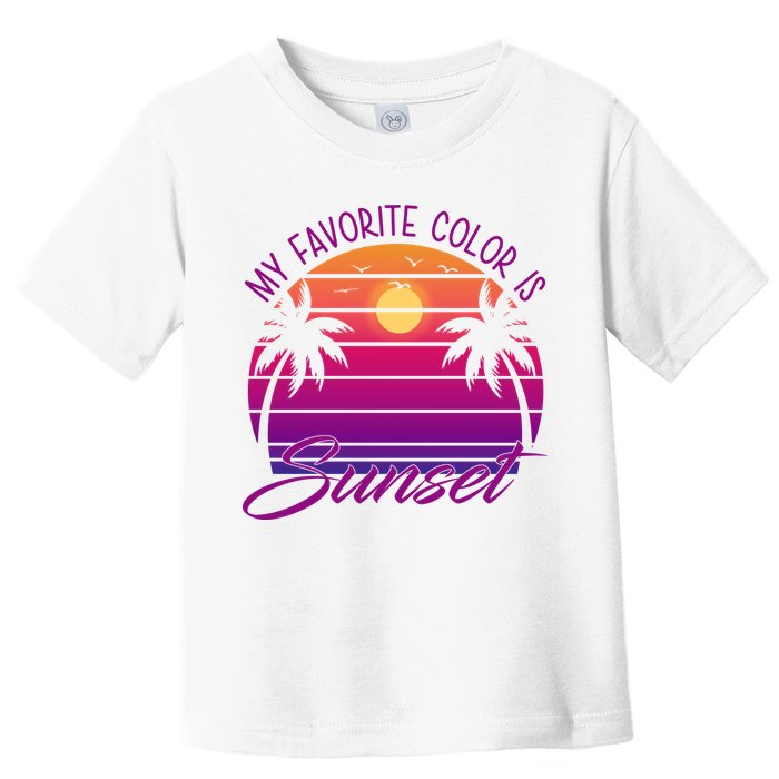 My Favorite Color Is Sunset Retro Summer Toddler T-Shirt