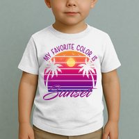 My Favorite Color Is Sunset Retro Summer Toddler T-Shirt