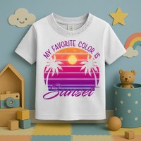 My Favorite Color Is Sunset Retro Summer Toddler T-Shirt