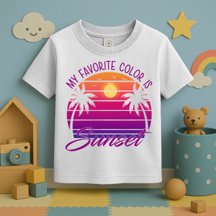 My Favorite Color Is Sunset Retro Summer Toddler T-Shirt