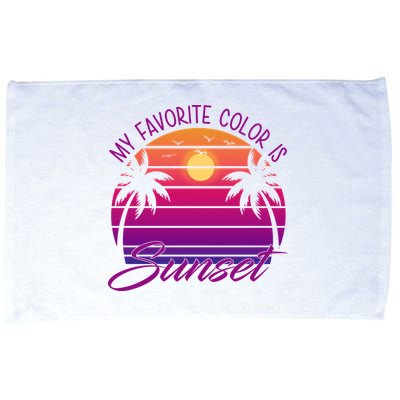 My Favorite Color Is Sunset Retro Summer Microfiber Hand Towel
