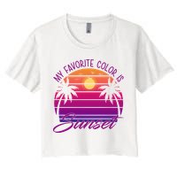 My Favorite Color Is Sunset Retro Summer Crop Top