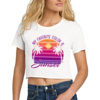 My Favorite Color Is Sunset Retro Summer Crop Top