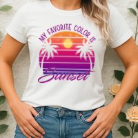 My Favorite Color Is Sunset Retro Summer Womens T-Shirt