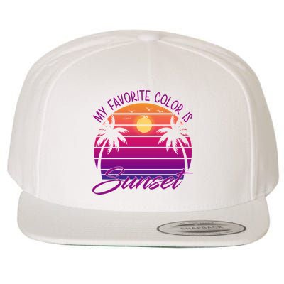 My Favorite Color Is Sunset Retro Summer Wool Snapback Cap