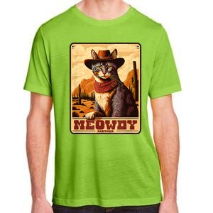 Meowdy! Funny Country Music Cat Cowboy Hat Wanted Poster Adult ChromaSoft Performance T-Shirt