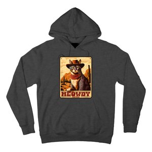 Meowdy! Funny Country Music Cat Cowboy Hat Wanted Poster Hoodie