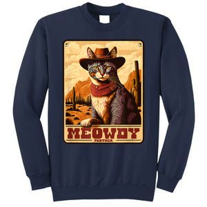 Meowdy! Funny Country Music Cat Cowboy Hat Wanted Poster Sweatshirt