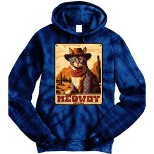 Meowdy! Funny Country Music Cat Cowboy Hat Wanted Poster Tie Dye Hoodie