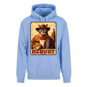 Meowdy! Funny Country Music Cat Cowboy Hat Wanted Poster Unisex Surf Hoodie