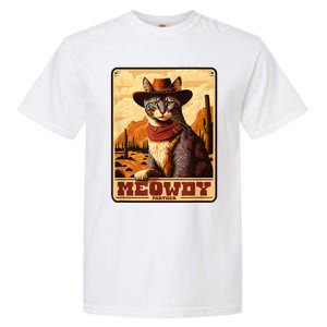 Meowdy! Funny Country Music Cat Cowboy Hat Wanted Poster Garment-Dyed Heavyweight T-Shirt