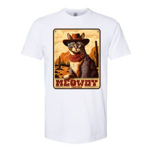 Meowdy! Funny Country Music Cat Cowboy Hat Wanted Poster Softstyle CVC T-Shirt