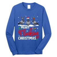 Merry Flocking Christmas Reindeer Santa Elf Pigeon Xmas Gift Long Sleeve Shirt