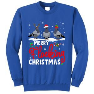 Merry Flocking Christmas Reindeer Santa Elf Pigeon Xmas Gift Sweatshirt