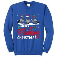 Merry Flocking Christmas Reindeer Santa Elf Pigeon Xmas Gift Sweatshirt