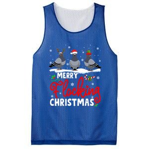 Merry Flocking Christmas Reindeer Santa Elf Pigeon Xmas Gift Mesh Reversible Basketball Jersey Tank