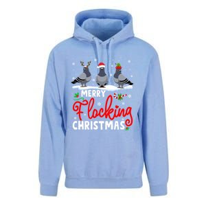 Merry Flocking Christmas Reindeer Santa Elf Pigeon Xmas Gift Unisex Surf Hoodie