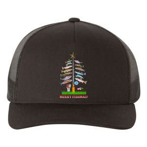 Merry Fishmas Christmas Tree Yupoong Adult 5-Panel Trucker Hat