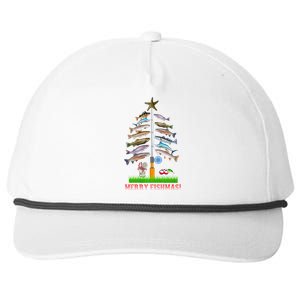 Merry Fishmas Christmas Tree Snapback Five-Panel Rope Hat