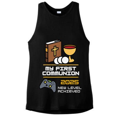 My First Communion 2025 New Level Achieved Ladies PosiCharge Tri-Blend Wicking Tank