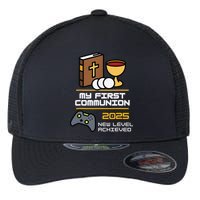 My First Communion 2025 New Level Achieved Flexfit Unipanel Trucker Cap