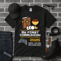 My First Communion 2025 New Level Achieved Tall T-Shirt
