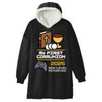 My First Communion 2025 New Level Achieved Hooded Wearable Blanket