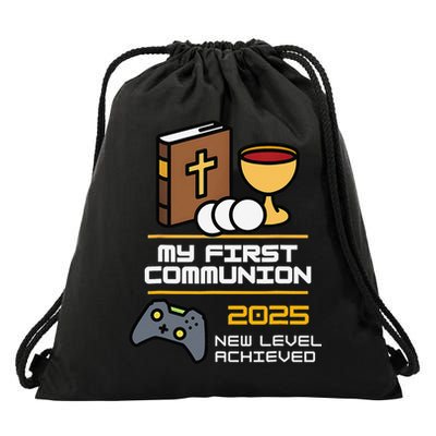 My First Communion 2025 New Level Achieved Drawstring Bag
