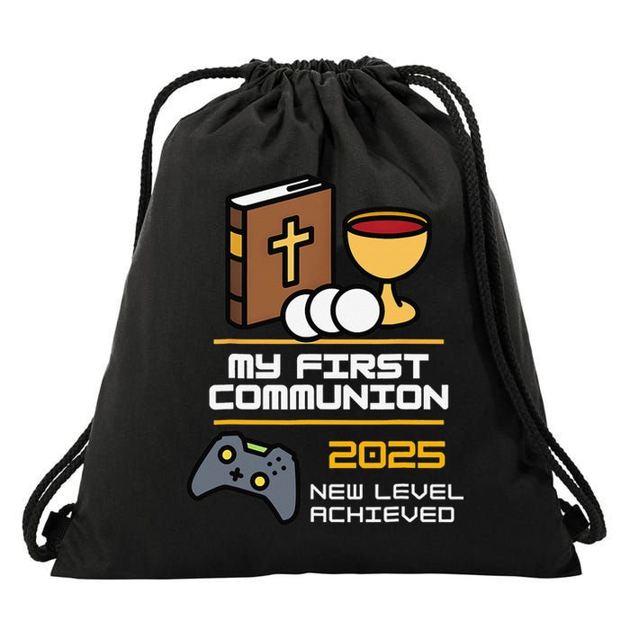 My First Communion 2025 New Level Achieved Drawstring Bag