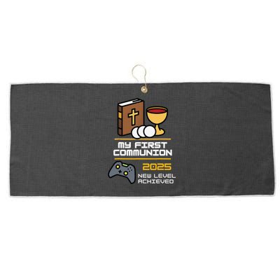 My First Communion 2025 New Level Achieved Large Microfiber Waffle Golf Towel