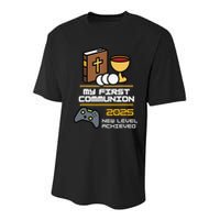 My First Communion 2025 New Level Achieved Youth Performance Sprint T-Shirt