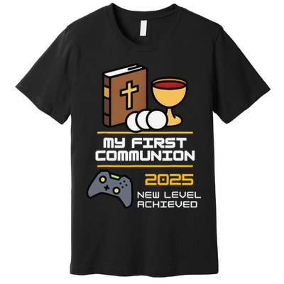 My First Communion 2025 New Level Achieved Premium T-Shirt