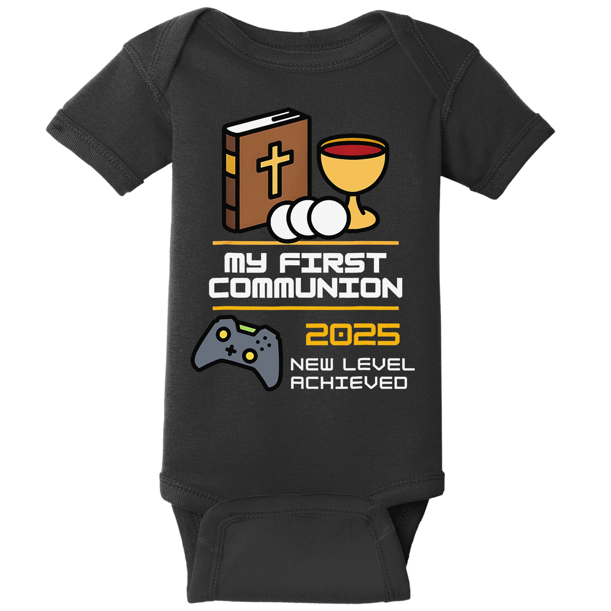 My First Communion 2025 New Level Achieved Baby Bodysuit