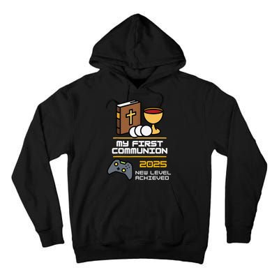 My First Communion 2025 New Level Achieved Tall Hoodie