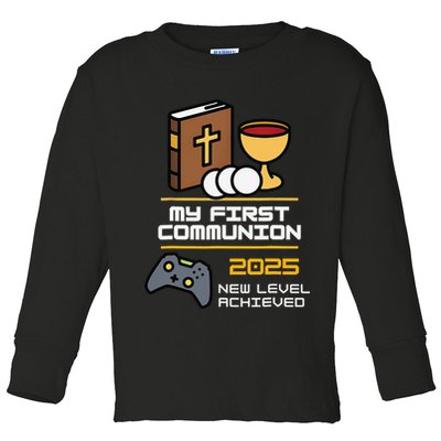 My First Communion 2025 New Level Achieved Toddler Long Sleeve Shirt