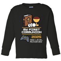 My First Communion 2025 New Level Achieved Toddler Long Sleeve Shirt
