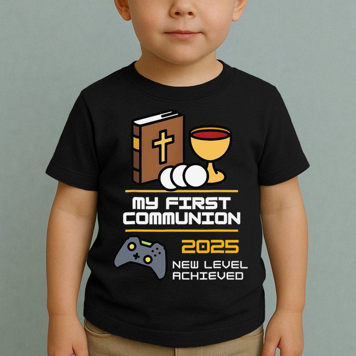 My First Communion 2025 New Level Achieved Toddler T-Shirt