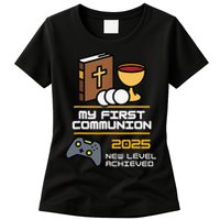 My First Communion 2025 New Level Achieved Womens T-Shirt