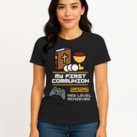 My First Communion 2025 New Level Achieved Womens T-Shirt