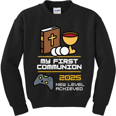 My First Communion 2025 New Level Achieved Kids Sweatshirt