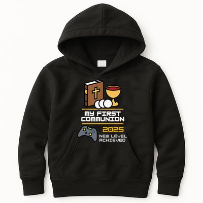 My First Communion 2025 New Level Achieved Kids Hoodie