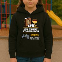 My First Communion 2025 New Level Achieved Kids Hoodie