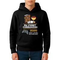 My First Communion 2025 New Level Achieved Kids Hoodie