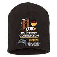 My First Communion 2025 New Level Achieved Short Acrylic Beanie