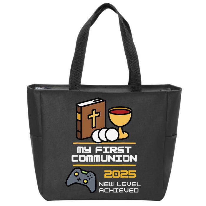 My First Communion 2025 New Level Achieved Zip Tote Bag