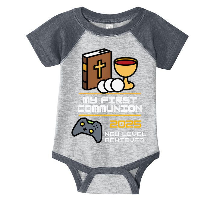 My First Communion 2025 New Level Achieved Infant Baby Jersey Bodysuit